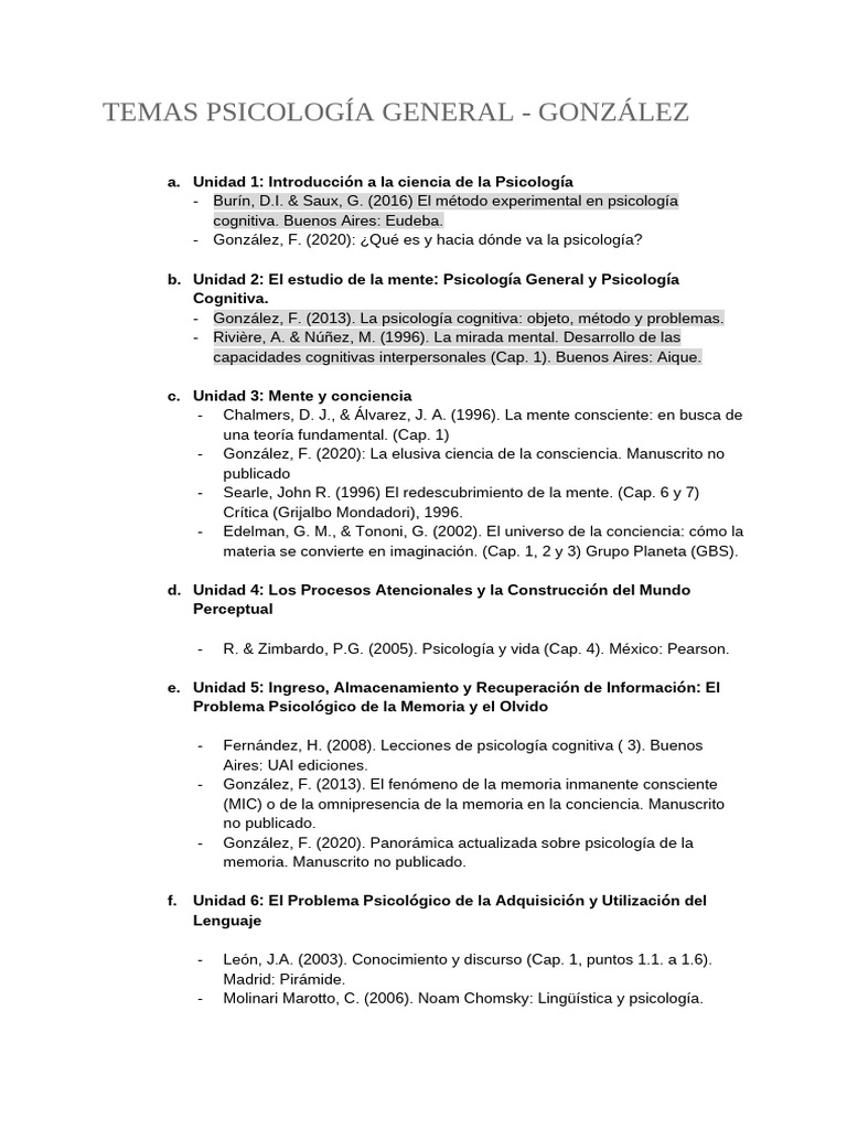 Memoria Inmanente Consciente en Psicología | PDF | Sicología | Pensamiento
