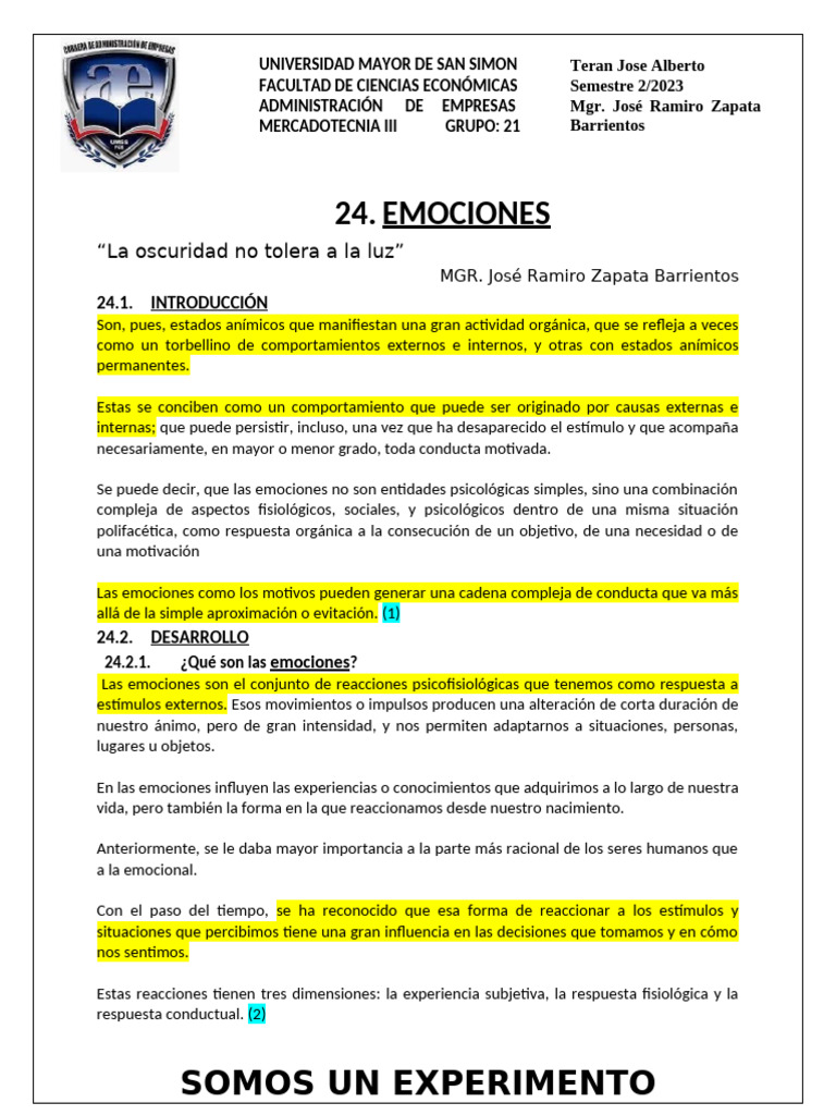 Emociones y su Impacto en la Vida | PDF | Las emociones | Marketing
