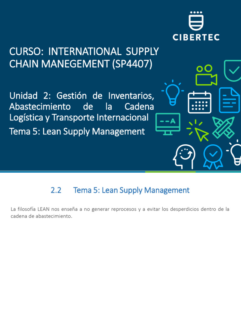 Tema 5 | PDF | Cadena de suministro | Lean Manufacturing