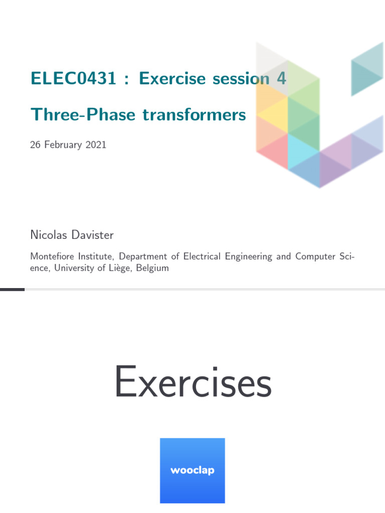 Three-Phase Transformer Exercises | PDF | Transformer | Physical Quantities