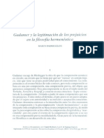 Gadamer y la legitimación de los prejuicios en la filosofía hermenéutica (M. Parmeggiani)