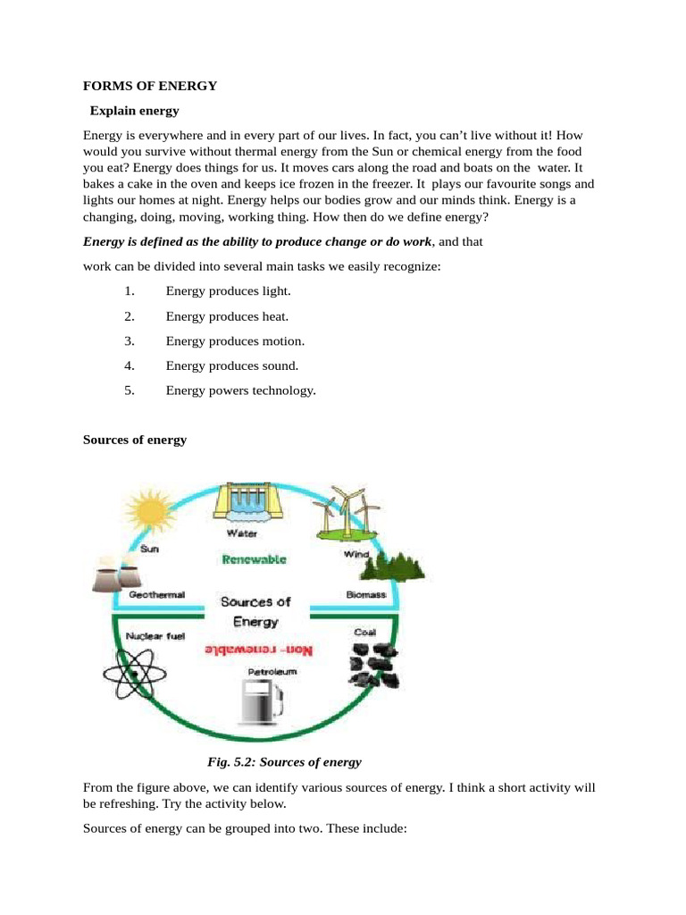 Overview of Energy Forms and Sources | PDF | Efficient Energy Use ...
