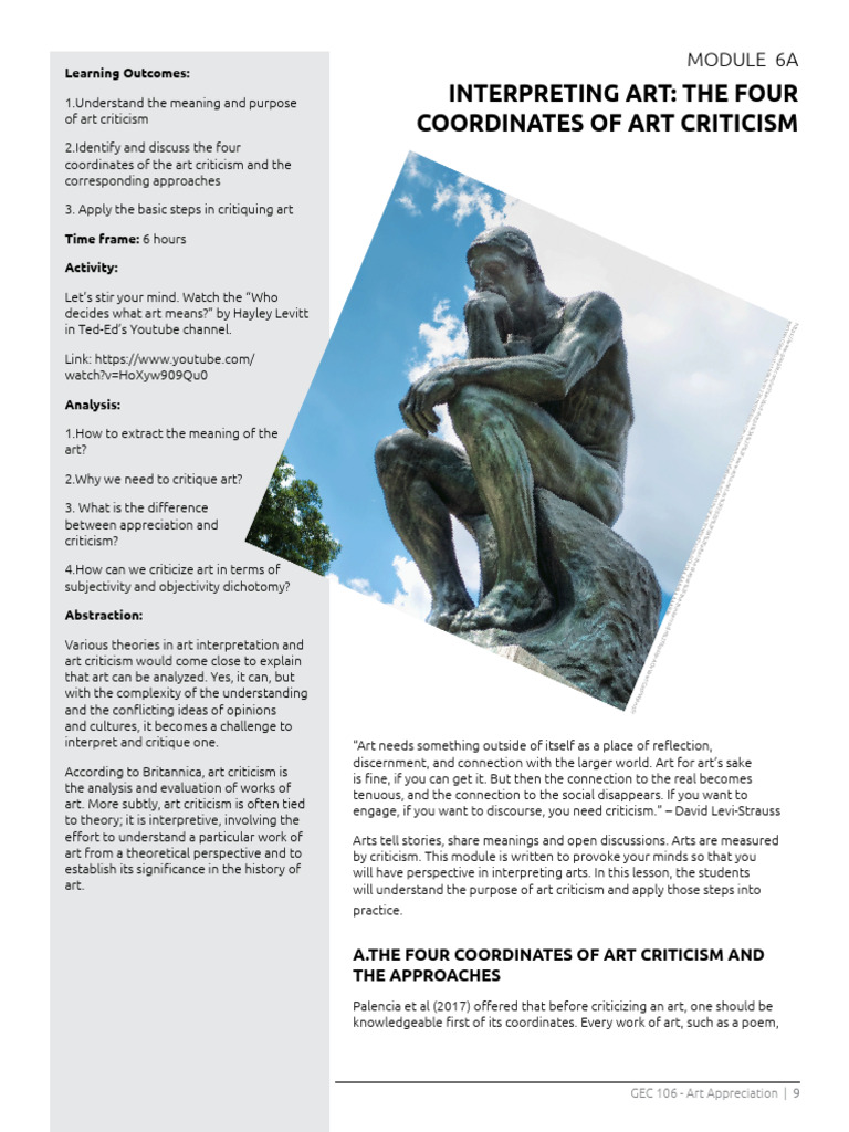 Understanding Art Criticism Basics | PDF | Aesthetics | Liberal Arts ...