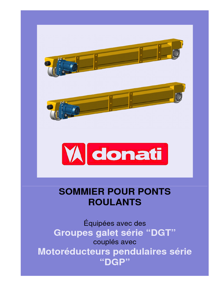 Sommiers pour Ponts Roulants DGT-DGP | PDF | Frein | Engrenage