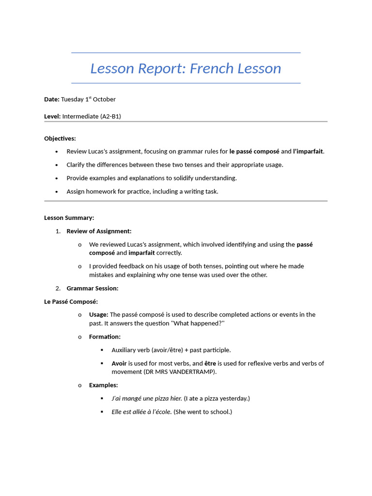 Lesson Report October 1st | PDF | Linguistic Morphology | Language ...