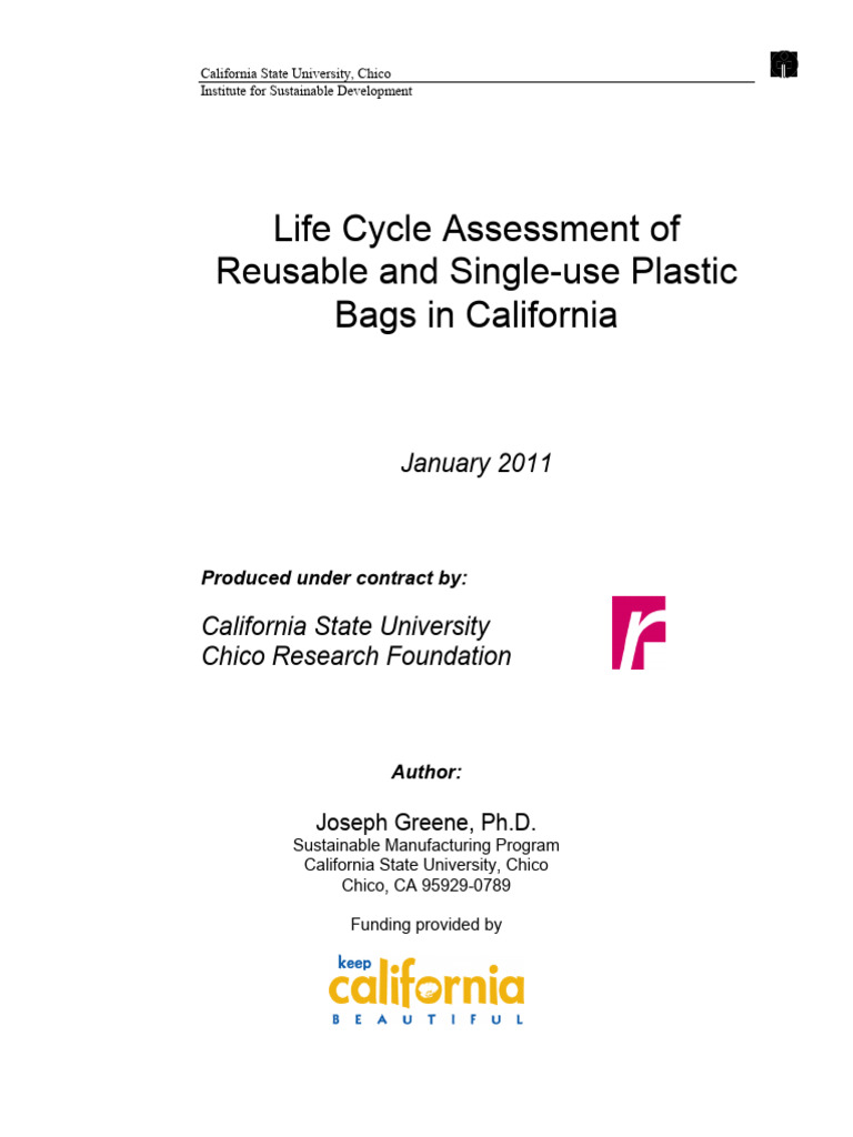 Life Cycle Assessment of Plastic Bags | PDF | Life Cycle Assessment ...