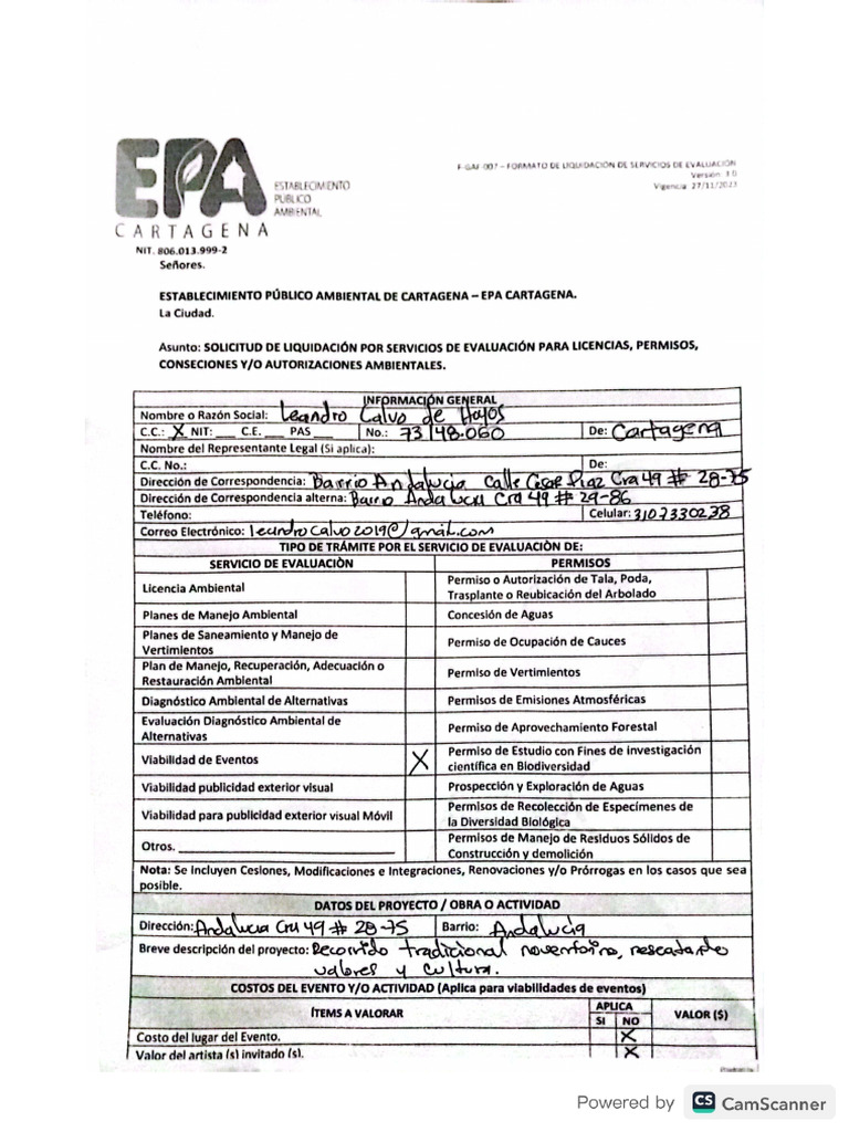 Formulario Epa | PDF