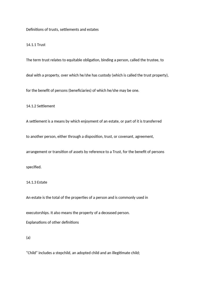 View of Estate Settlement Trust Overview | PDF | Taxes | Expense