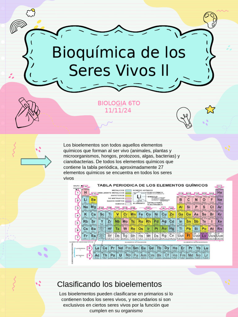 Bioelementos en Seres Vivos: Clasificación y Función | PDF