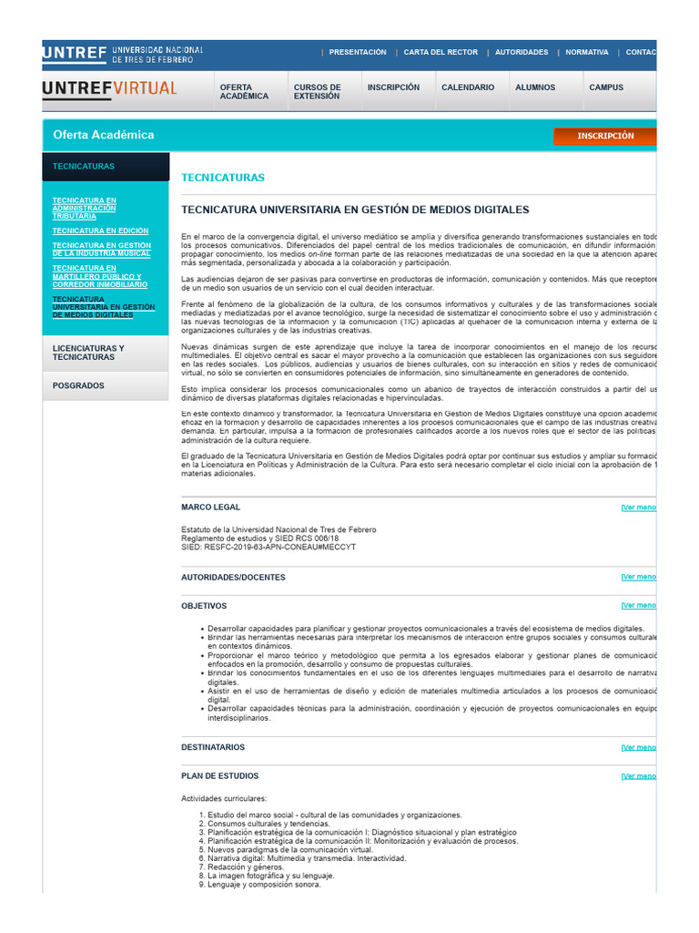 UNTREF Virtual - Universidad Nacional de Tres de Febrero | PDF