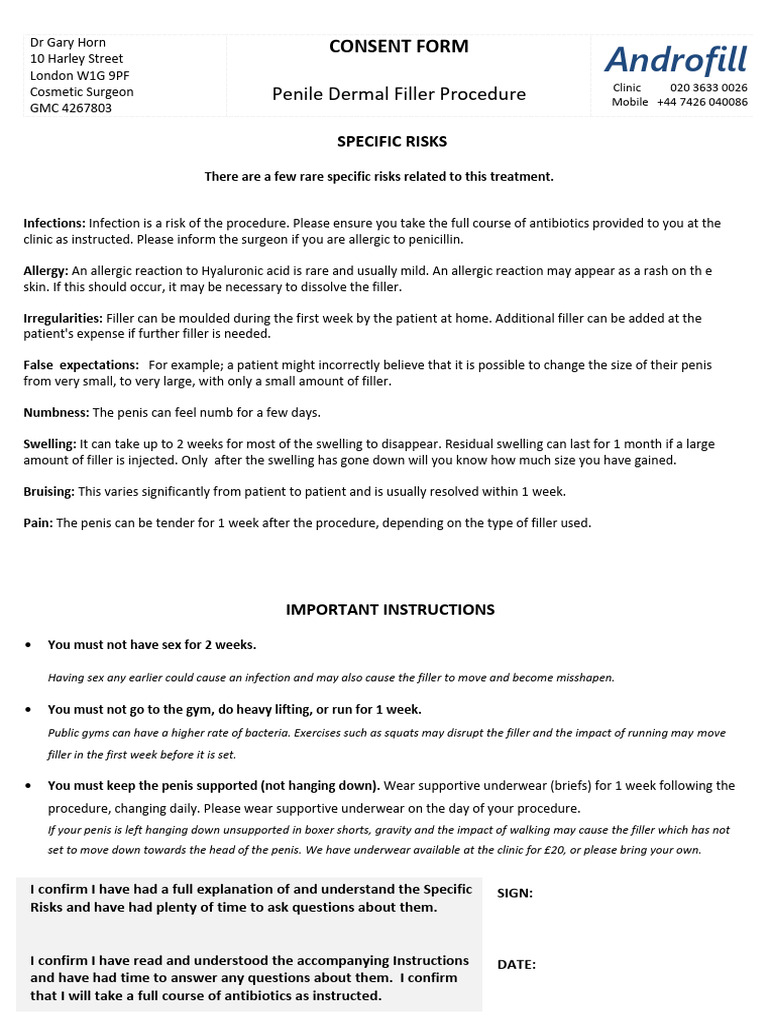 Androfill Penile Filler Instructions | PDF | Diseases And Disorders ...