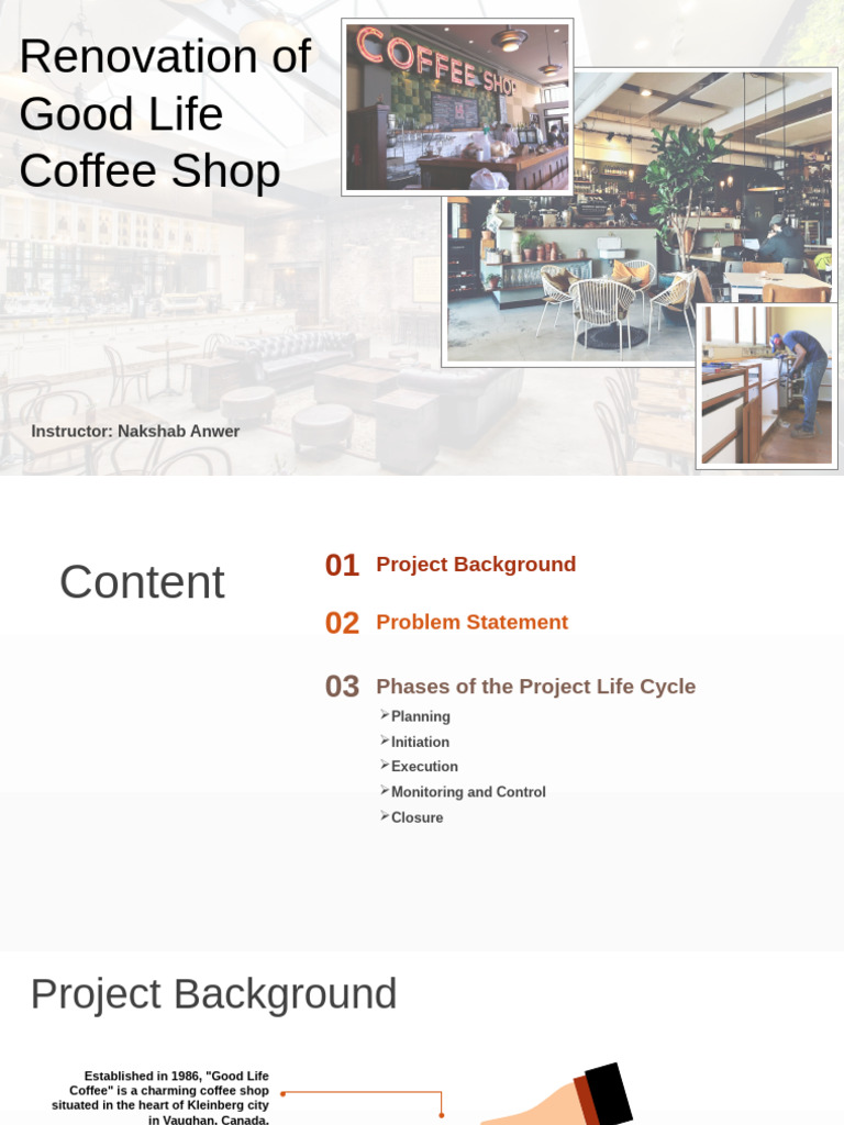Good Life Coffee Shop Renovation Plan | PDF | Project Management