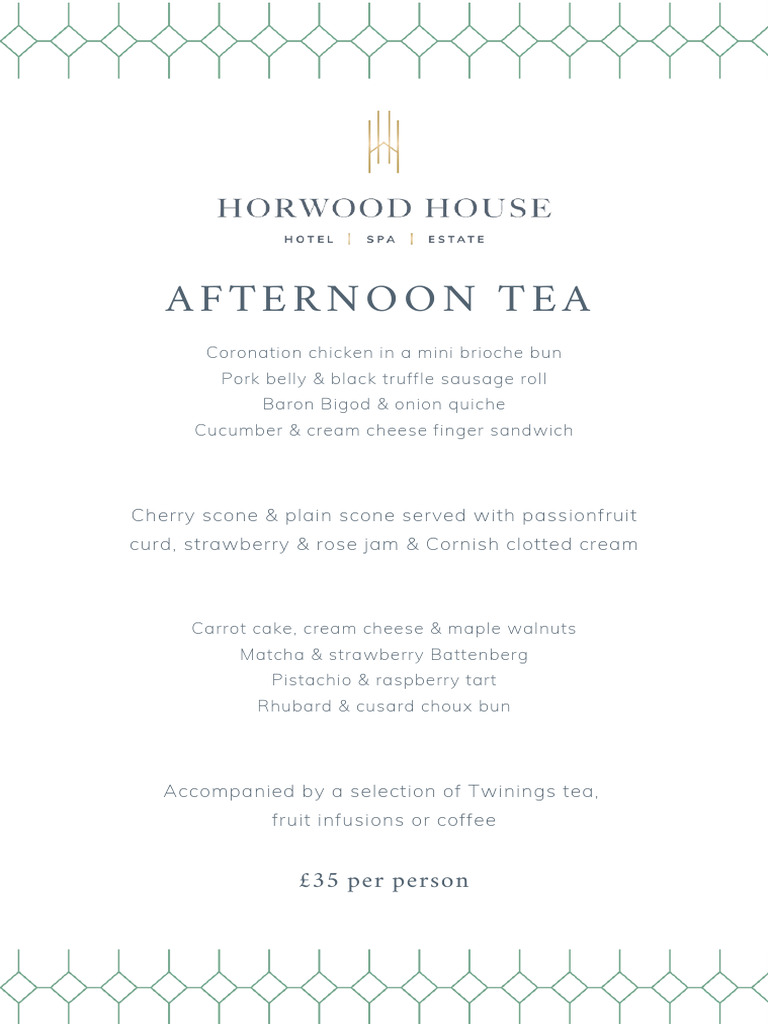 Afternoon Tea Menu with Delicacies | PDF