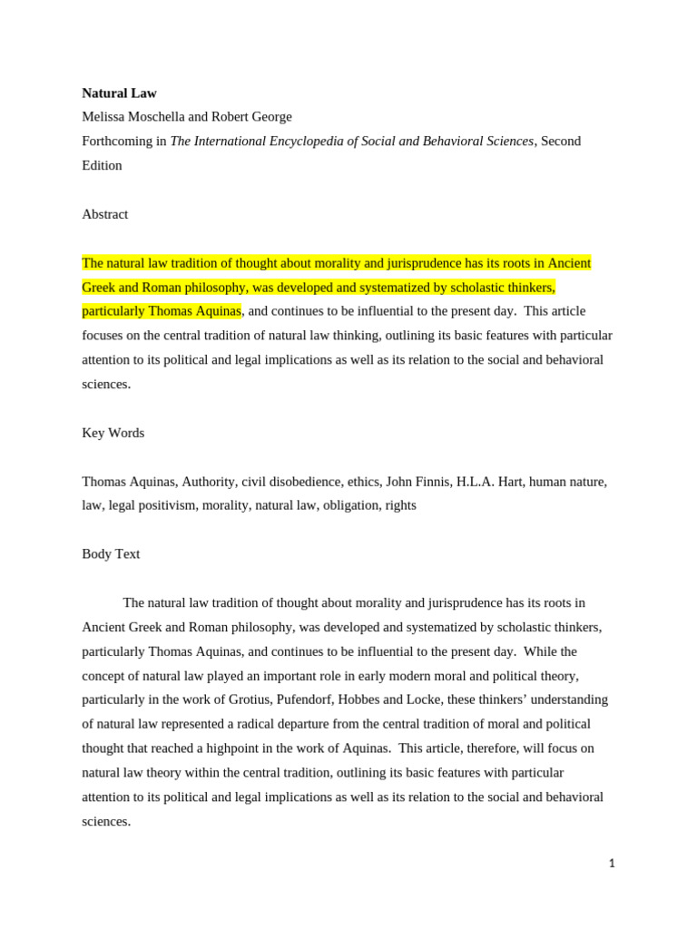 Overview of Natural Law Theory | PDF | Natural Law | Reason