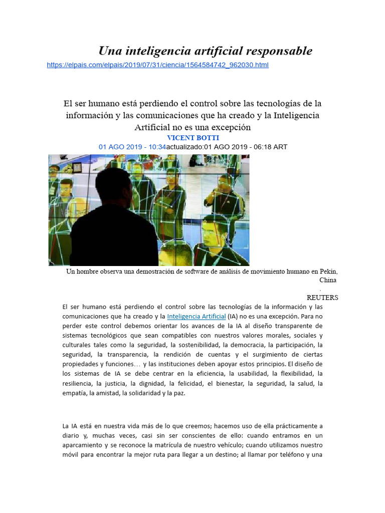Inteligencia Artificial Responsable y Ética | PDF | Inteligencia ...