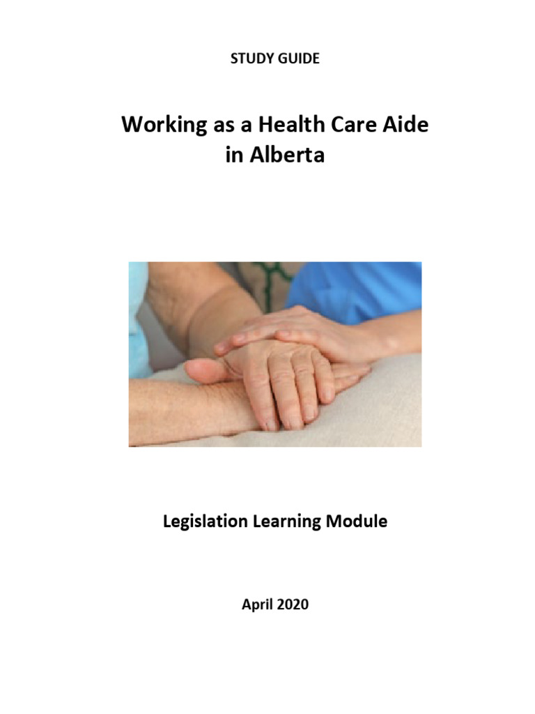 Alberta Health Care Aide Legislation Guide | PDF | Nursing | Health ...