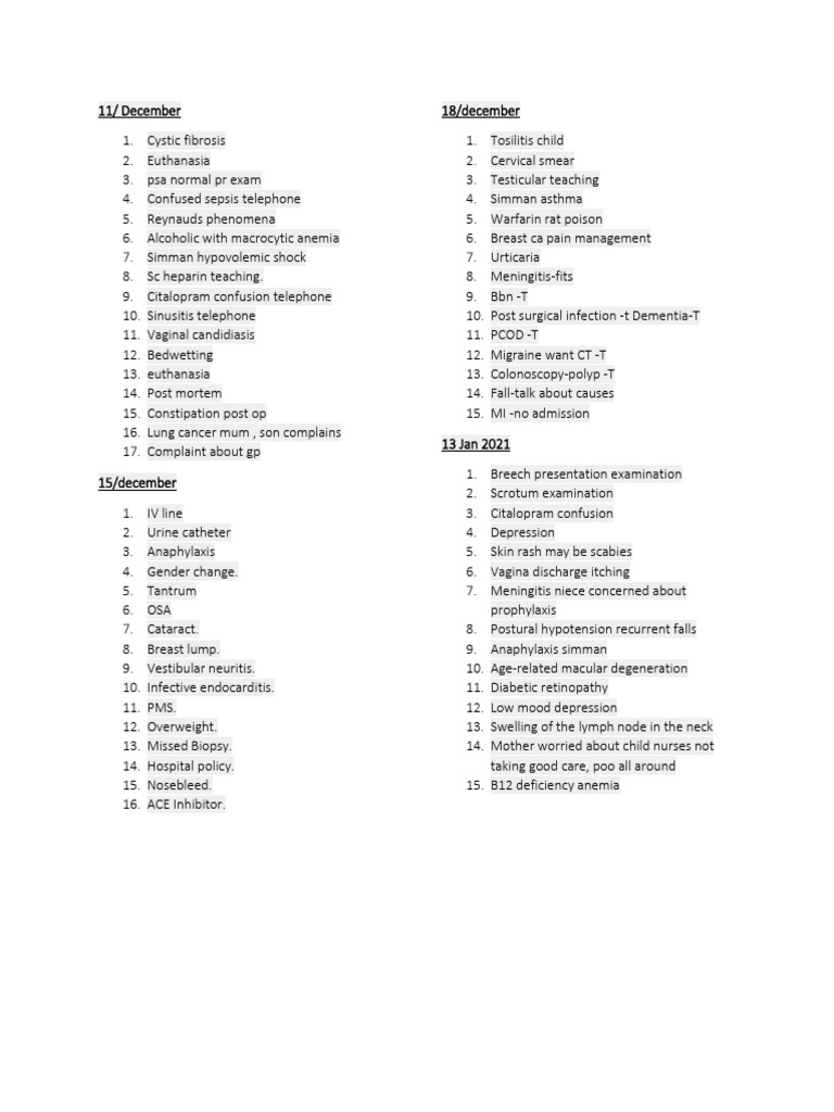 cases dec-March | PDF | Human Diseases And Disorders | Clinical Medicine