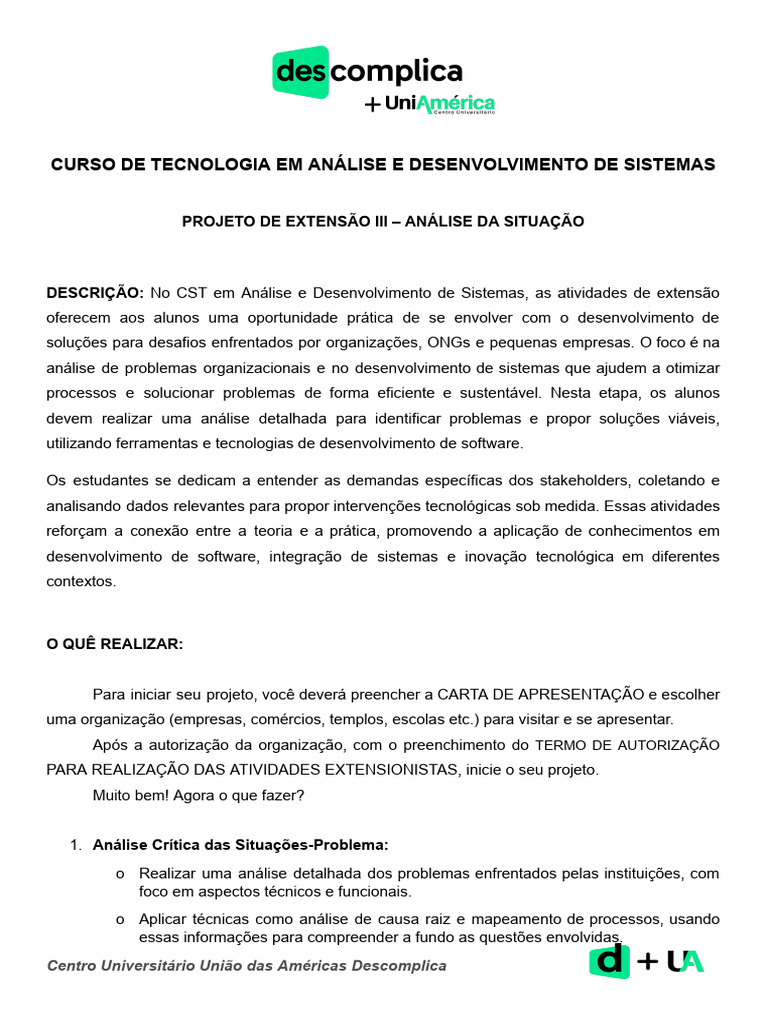 Análise e Desenvolvimento de Sistemas | PDF | Sistema de informação ...