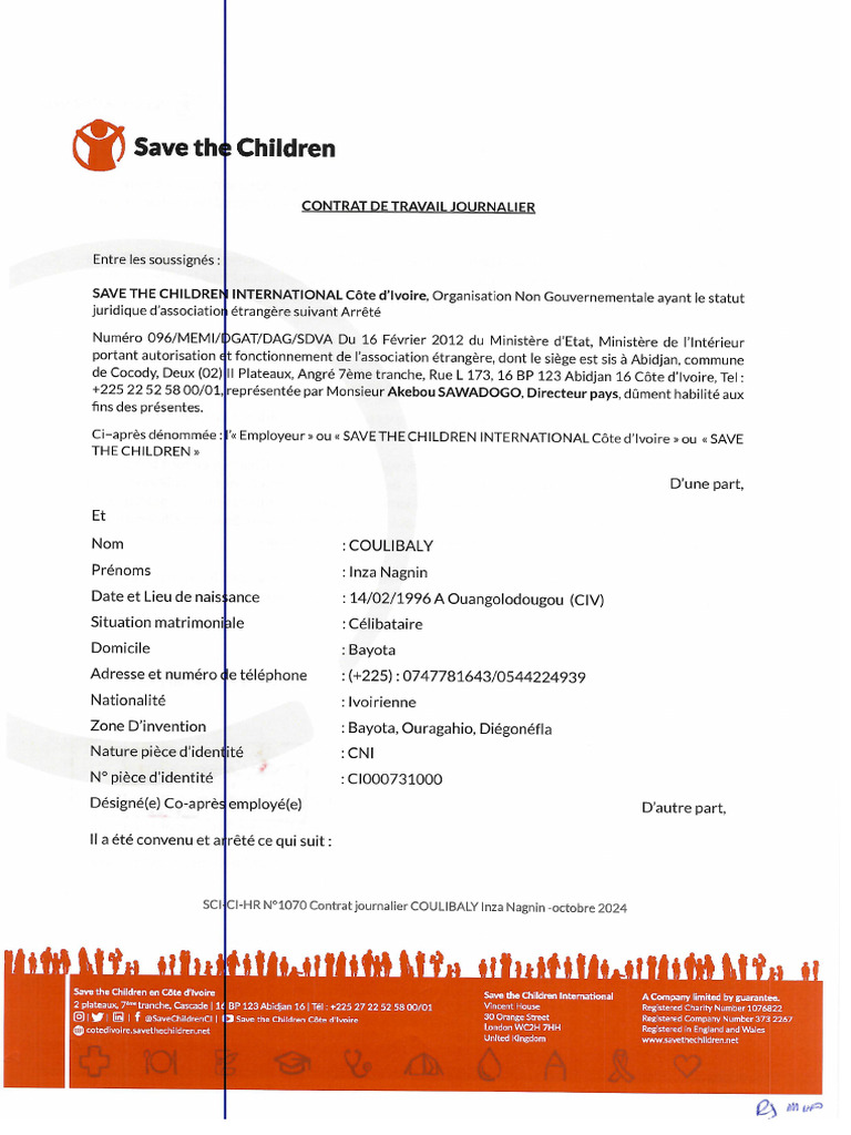 Ps - Contrat Inza | PDF