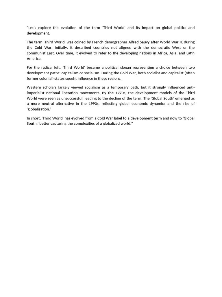 Script For The Third World | PDF