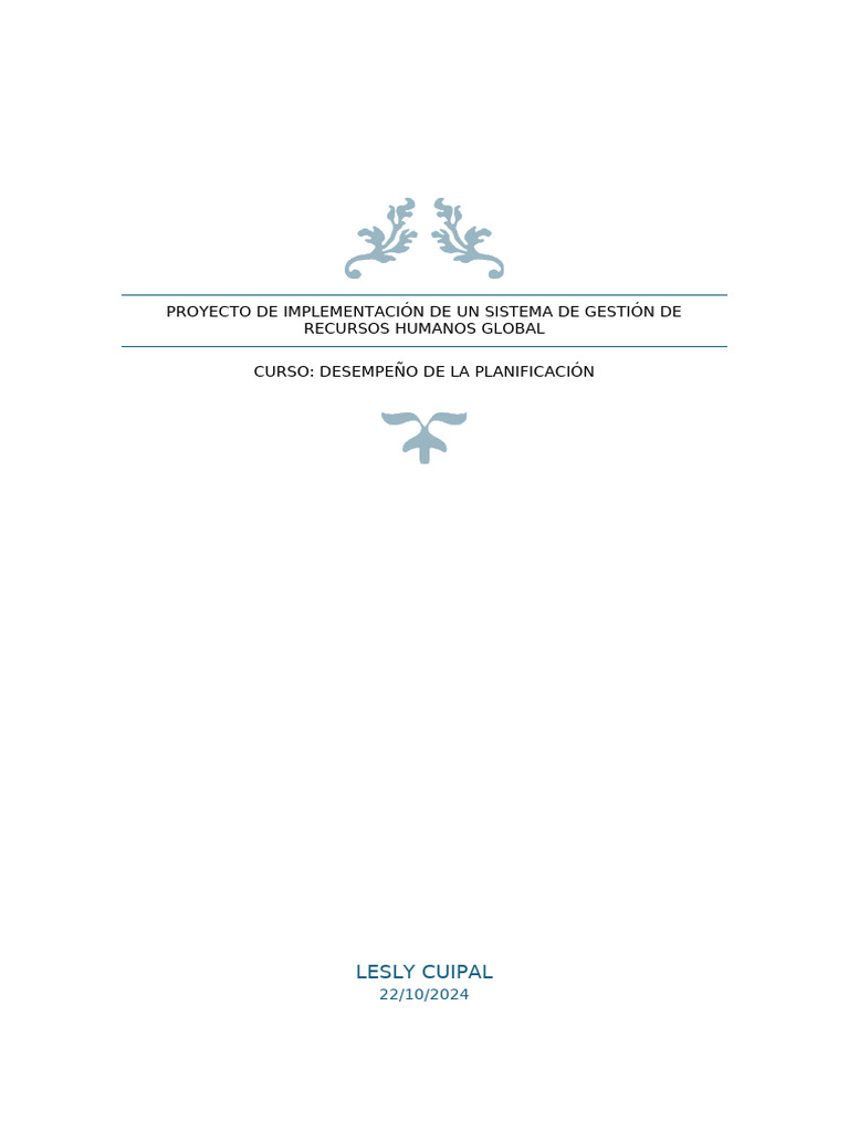 Proyecto de Implementación de Un Sistema de Gestión de Recursos Humanos ...