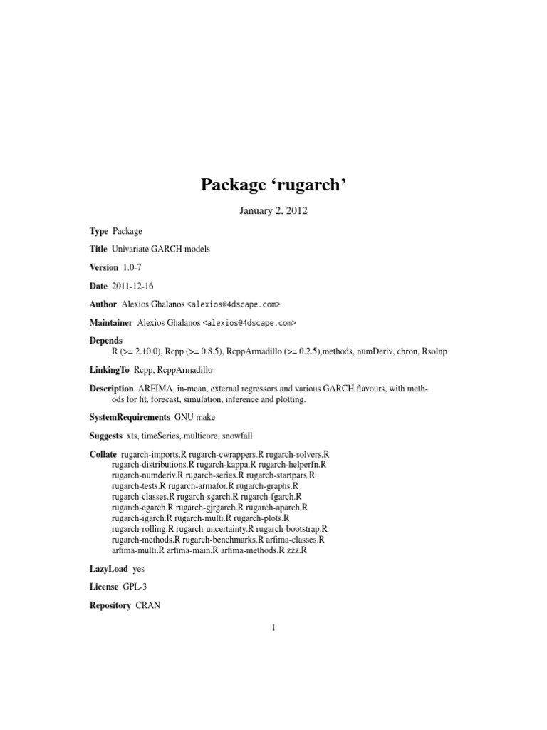 Rug Arch | PDF | Parameter (Computer Programming) | Value At Risk