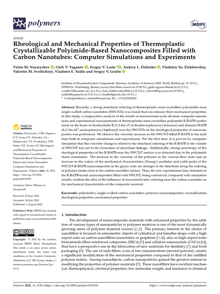 Rheological and Mechanical Properties of Thermopla | PDF | Carbon ...