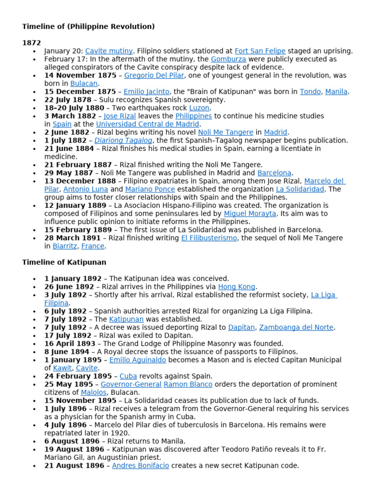 Timeline of | PDF | Spanish East Indies | Philippines