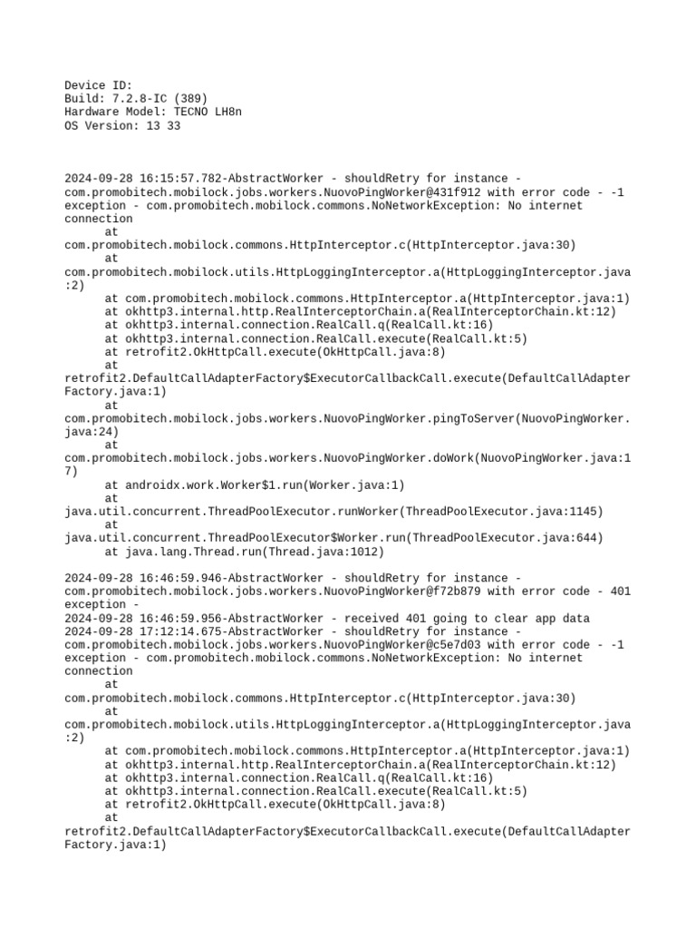TECNO LH8n Network Error Logs | PDF | Domain Name System | Java ...