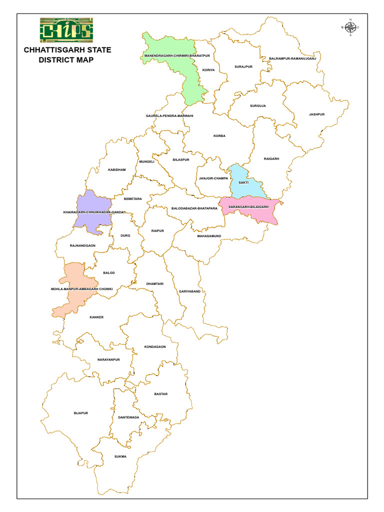 Chhattisgarh District Map 2025 PDF | PDF