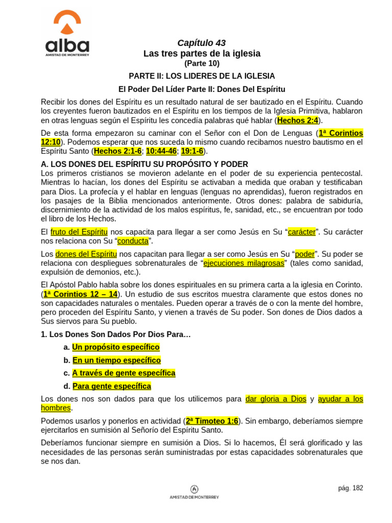 Las Tres Partes de La Iglesia (Del Maestro) Parte 10 | PDF | Primera ...