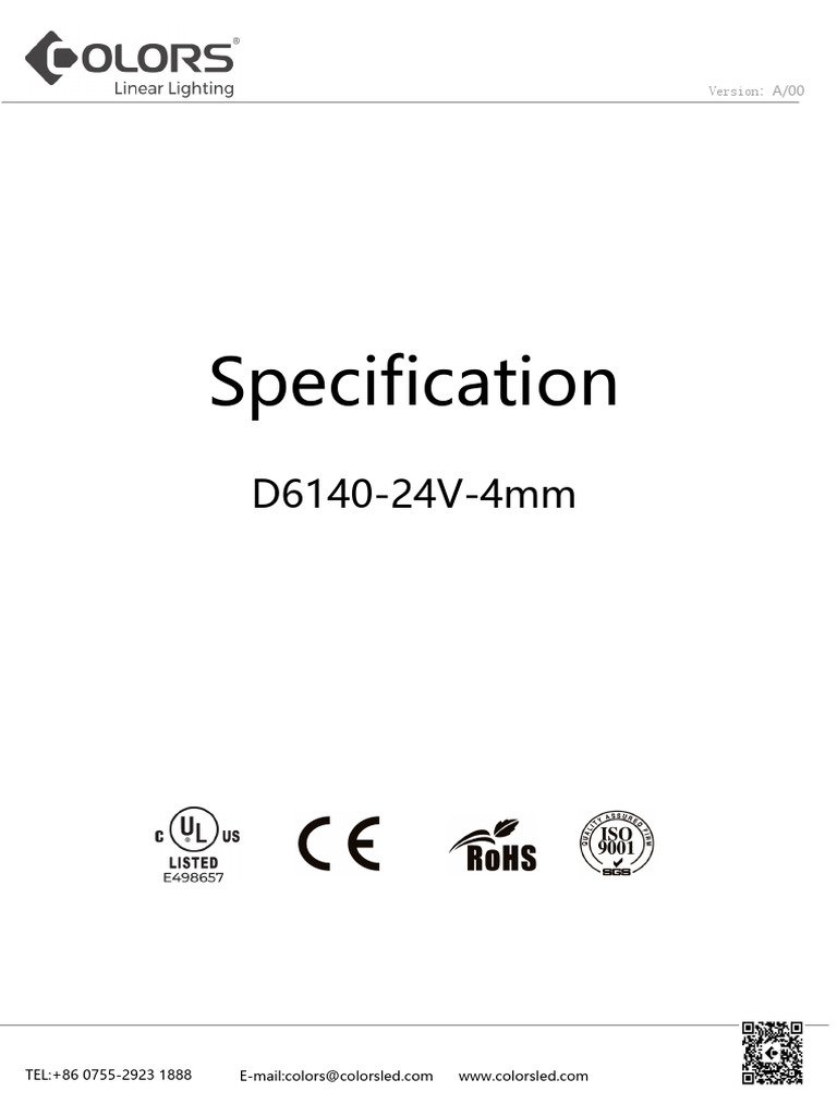 Al NMT2015 Neon LED Strip Specs | PDF | Power Supply | Electricity