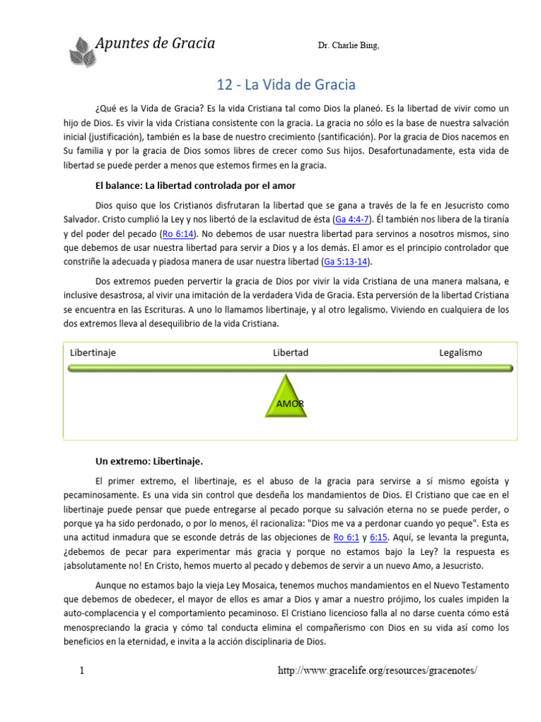Vida de Gracia: Libertad y Amor en Cristo | PDF | Gracia divina | Pecado
