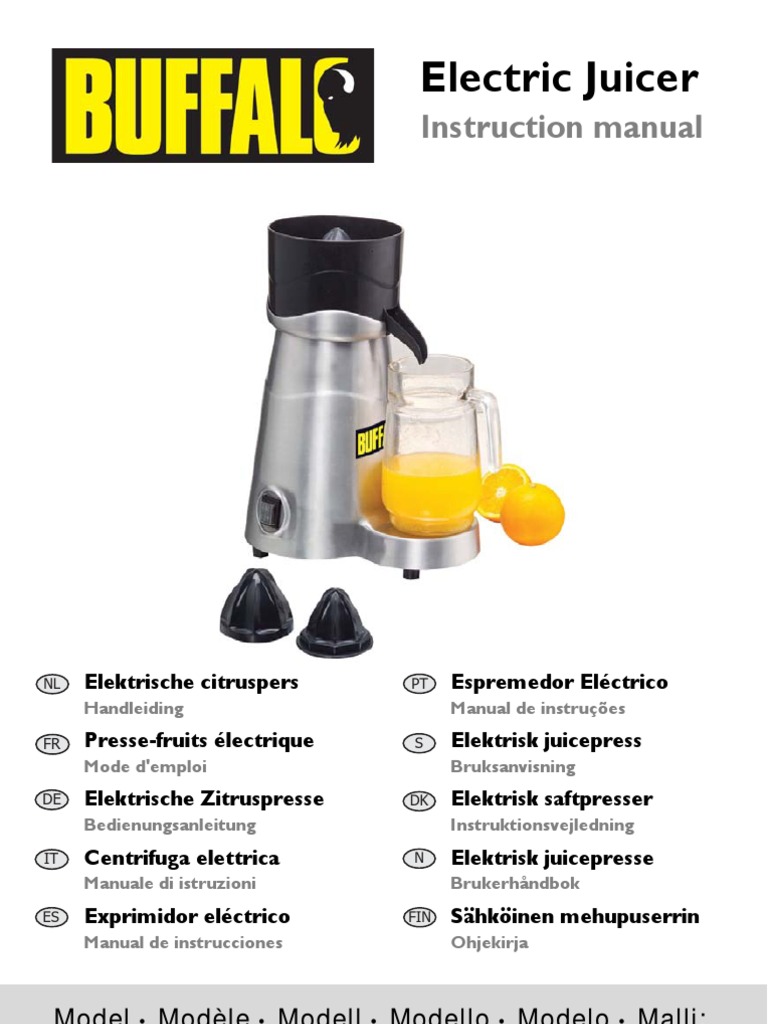 Profi Juicer Manual 10 Languages PDF Force Physics