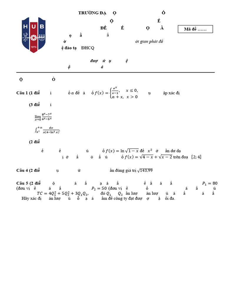 Đề thi TCC2 thi C1 - 10-1-2023 | PDF