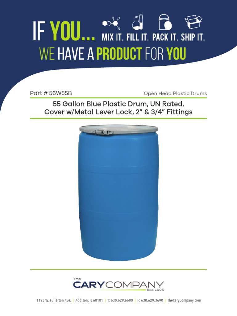 55 Gallon Drum Specifications And Dimensions Pdf 