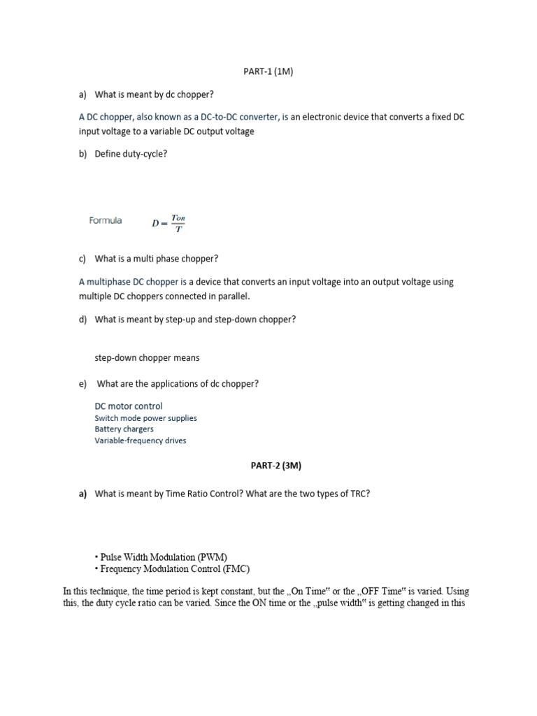 Understanding DC Choppers and Their Applications | PDF | Electricity ...