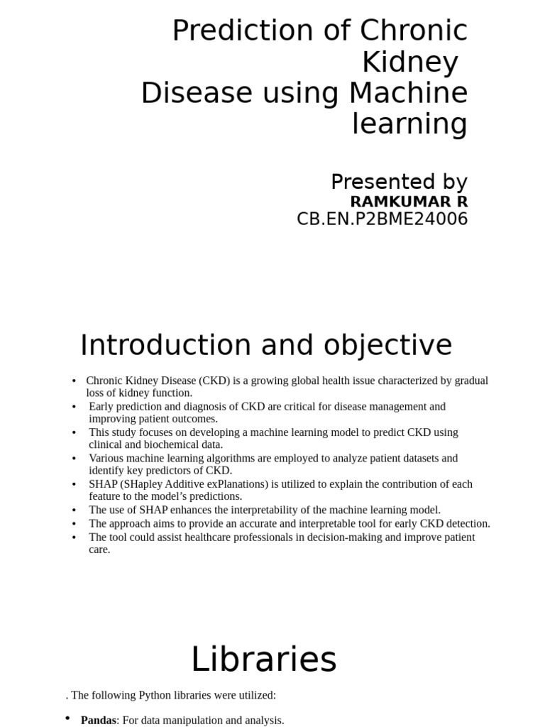 Prediction of Chronic Kidney | PDF | Machine Learning | Chronic Kidney ...