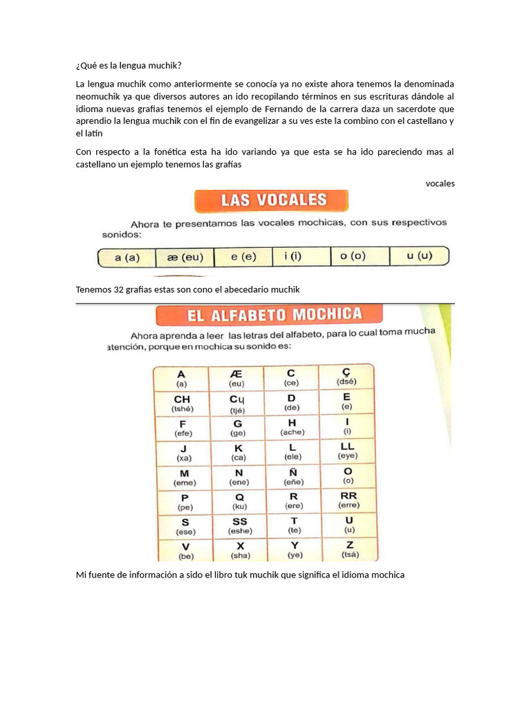 Qué Es La Lengua Muchik | PDF