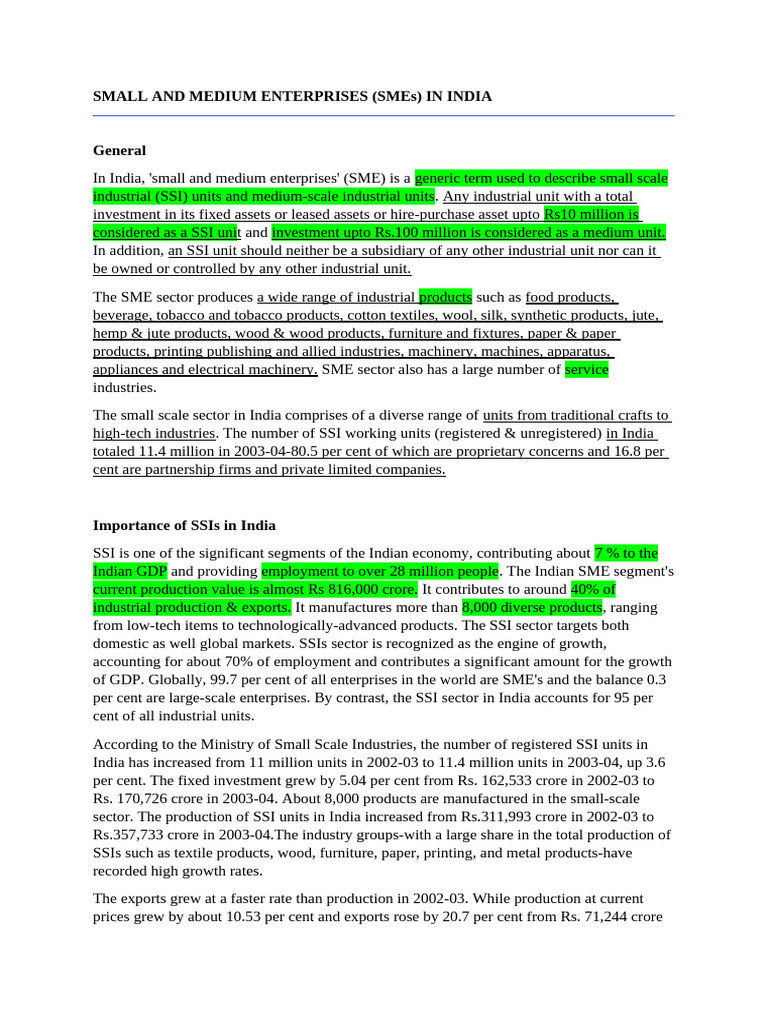 8) Small and Medium Enterprises | PDF | Small And Medium Sized ...