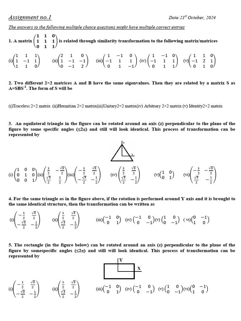 Pre Course Assignment 1 22102024 | PDF | Eigenvalues And Eigenvectors ...