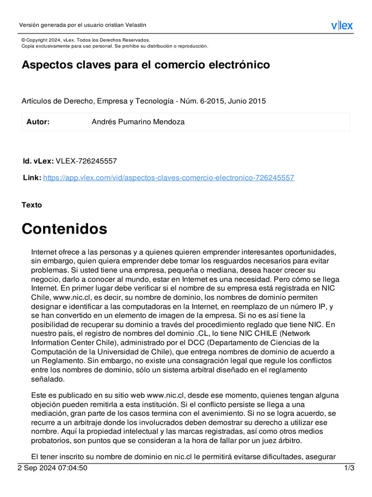 Aspectos Claves para El Comercio Electrnico Artculos de Dere | PDF ...