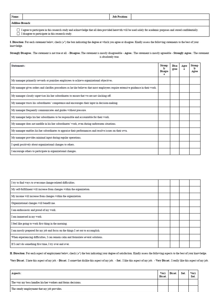 Research Instrument | PDF | Organizational Behavior | Psychology