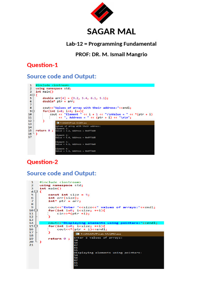 Sagar Lab 12 | PDF