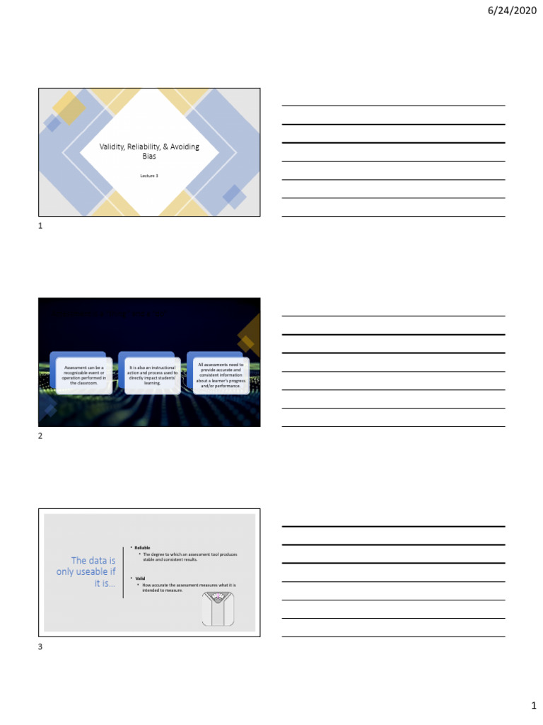 Relibility Validity Bias Slides | PDF | Educational Assessment ...