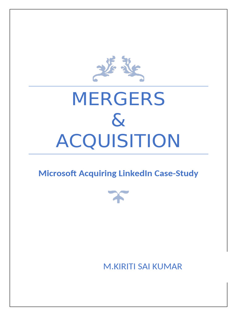 Capstone Project m&A | PDF | Mergers And Acquisitions | Discounted Cash ...