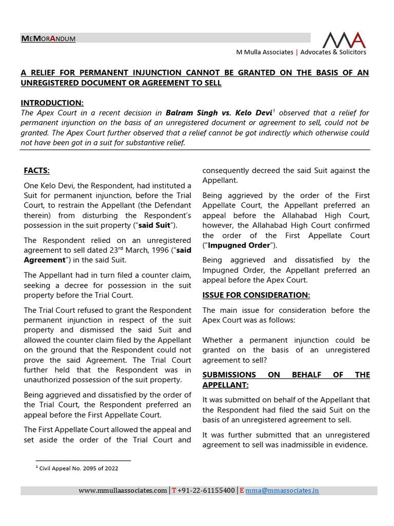 Court Ruling on Unregistered Sales | PDF | Lawsuit | Appeal