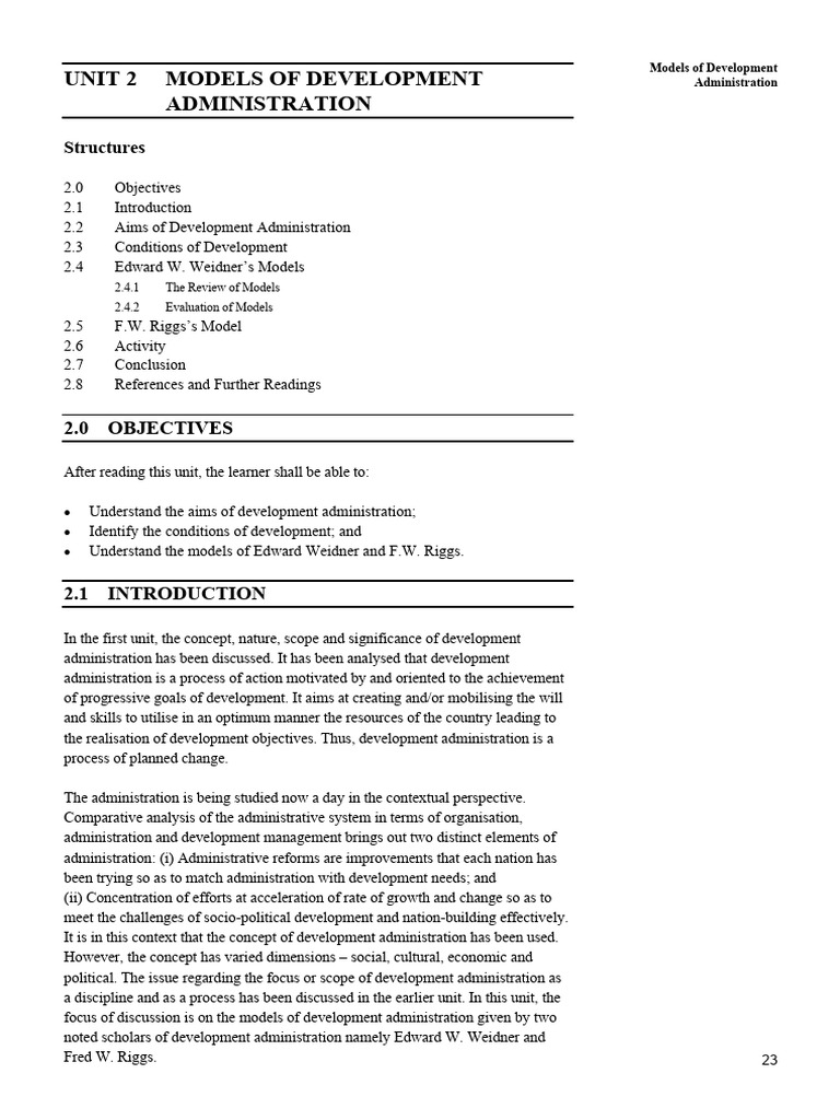 Development Administration Models Explained | PDF | System | Modernity