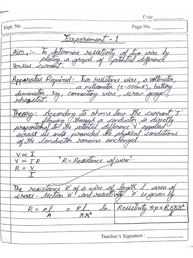 Physics Practical Till Experiment 7 | PDF