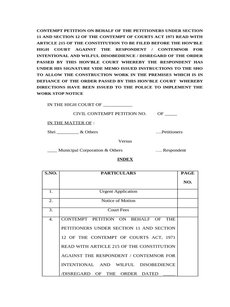 Index | PDF | Affidavit | Contempt Of Court